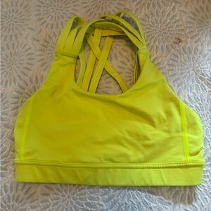 Lululemon size 4 neon yellow sports bra